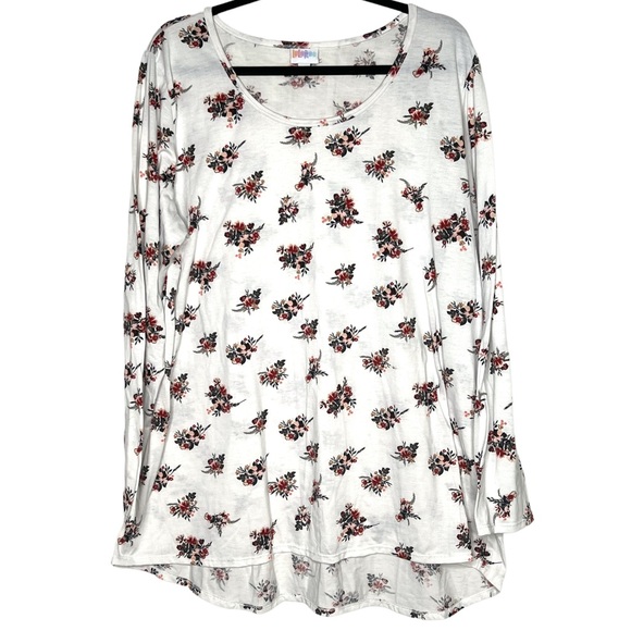 Lularoe Lynnae White Floral Top Size 3XL - Picture 1 of 3